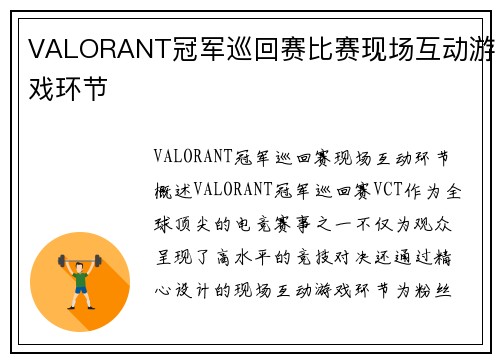 VALORANT冠军巡回赛比赛现场互动游戏环节
